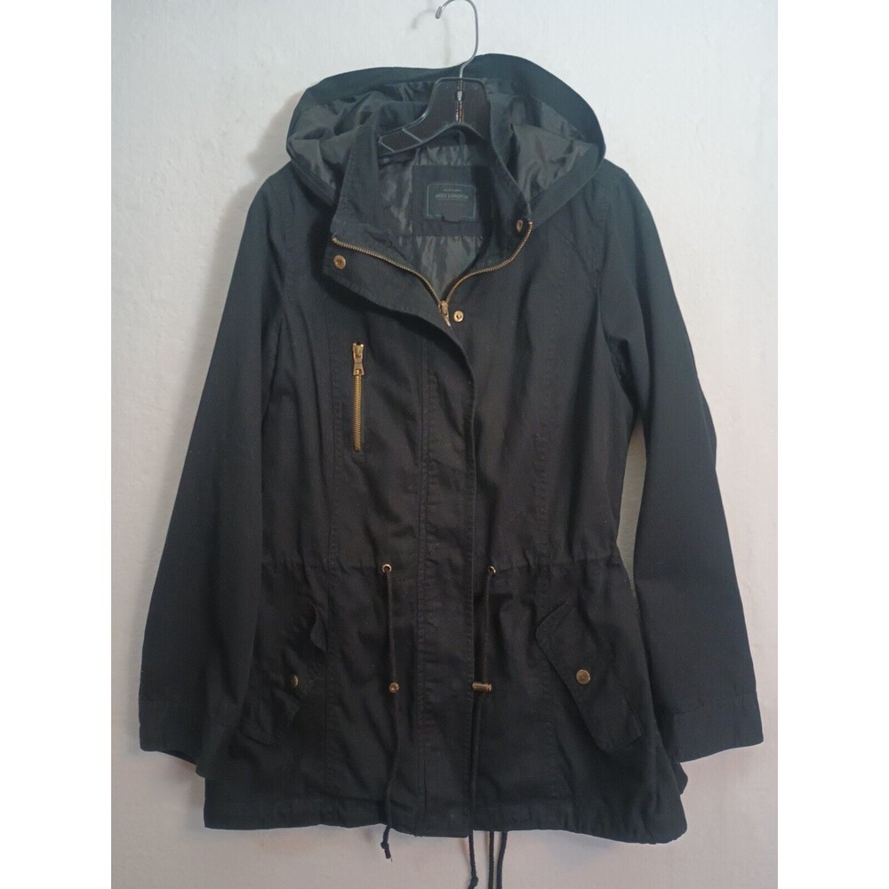 Miss London Black Label Black Hooded Jacket size L